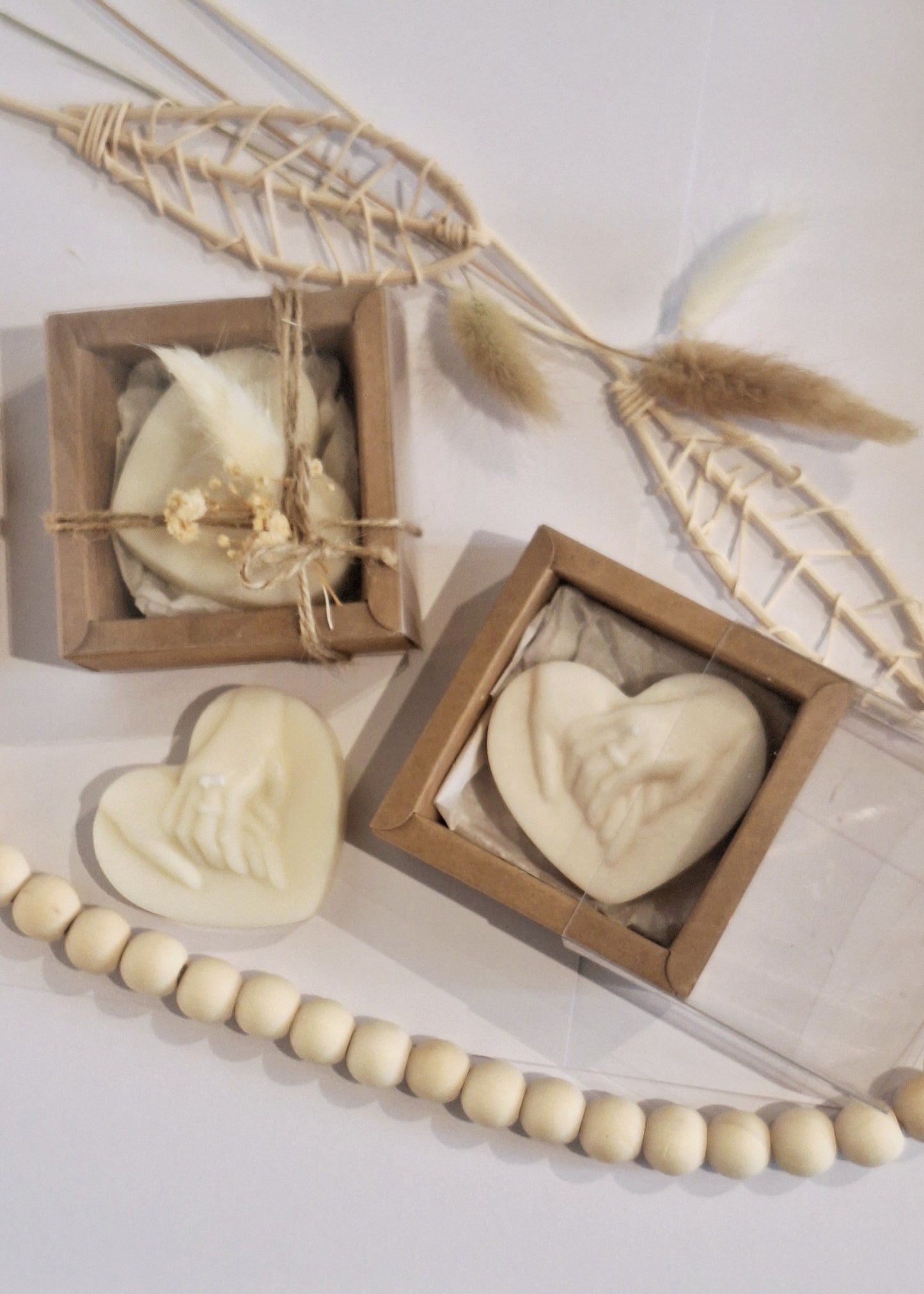Bougie cœur personnalisée – Cadeau baptême, mariage ou communion