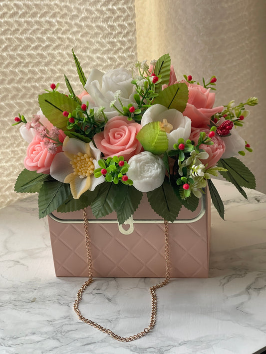 fleurs en savon artisanales arrangement décoratif élégant