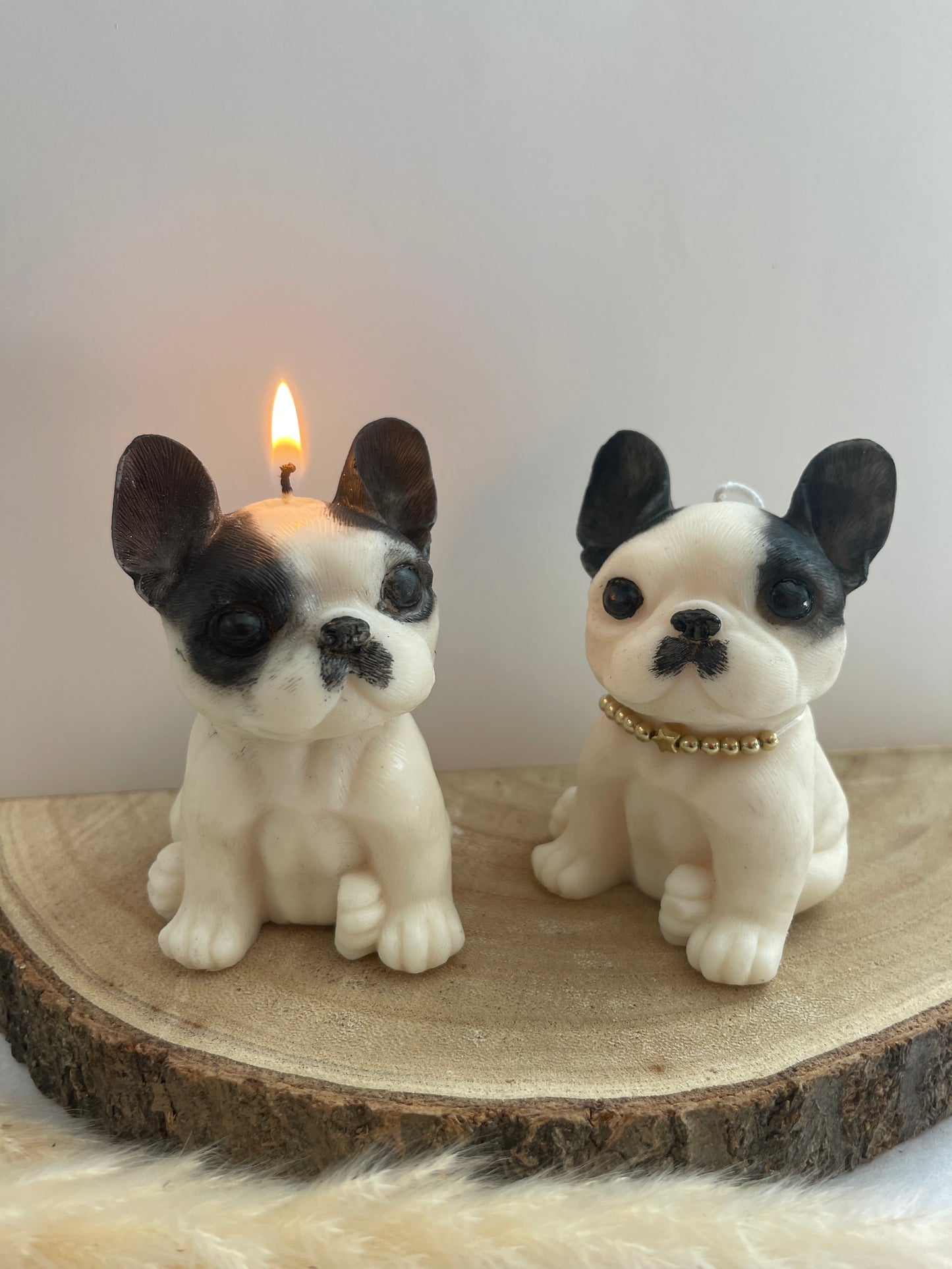 Bougie décorative - Petit Bouledogue Français | Fait main avec amour