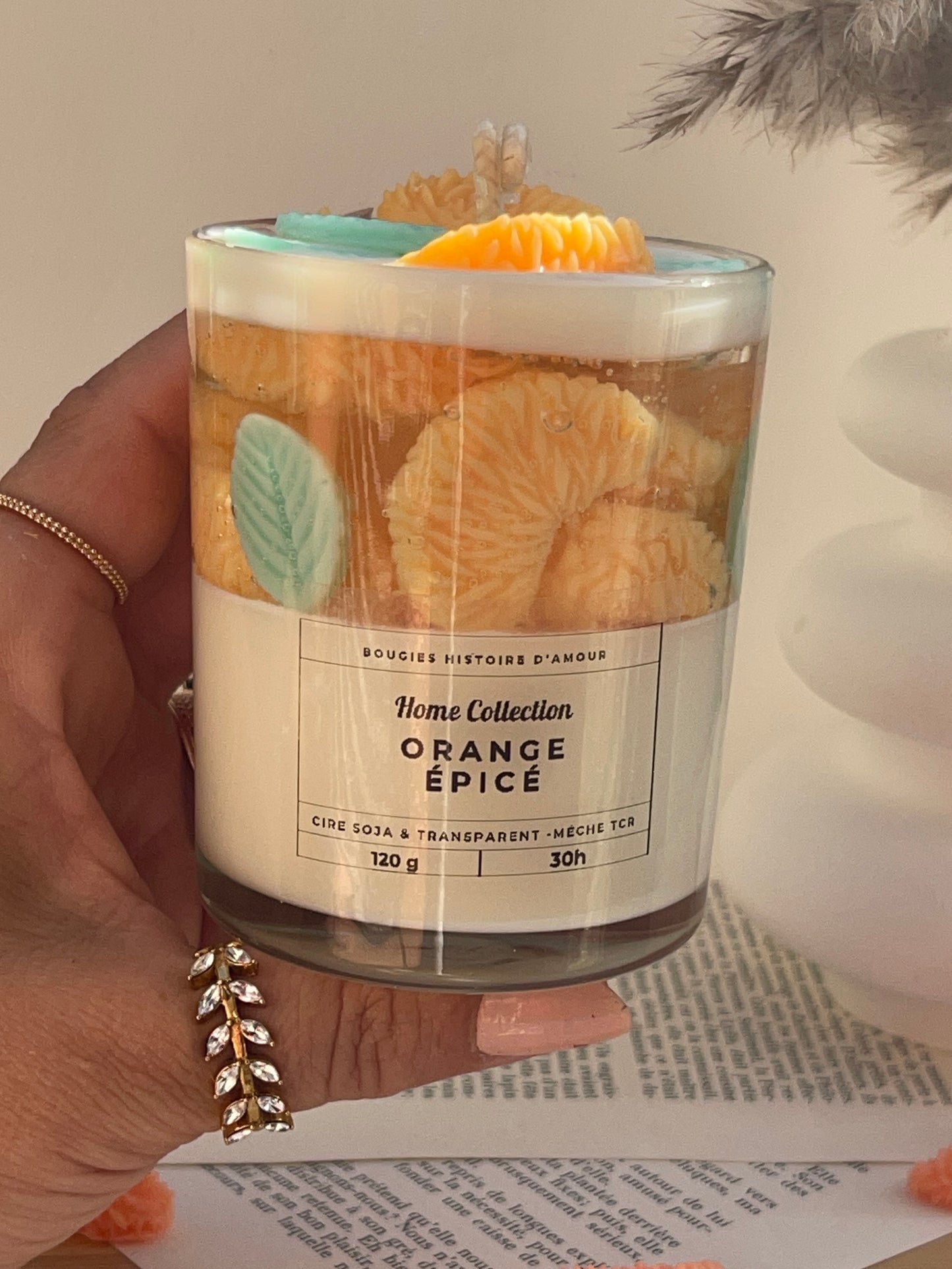 Bougie parfumée artisanale – Orange Épicé