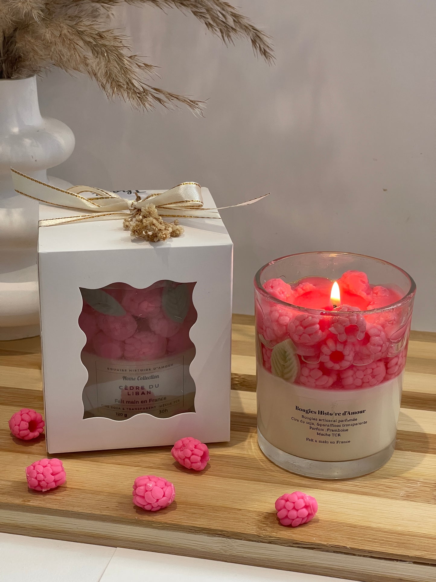 Bougie parfumée artisanale – Framboise Gourmande