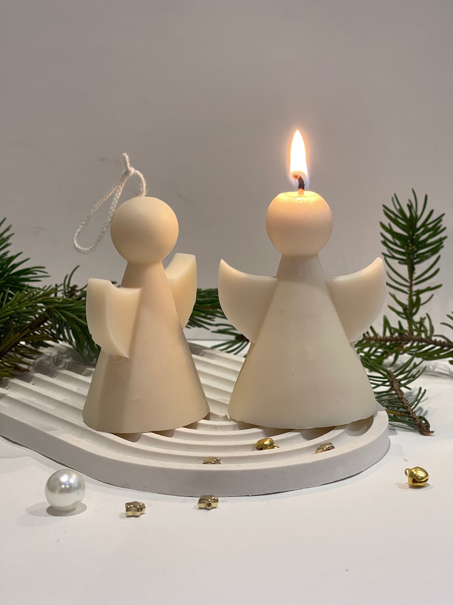 Bougie Ange de Noël – cire de colza parfumée
