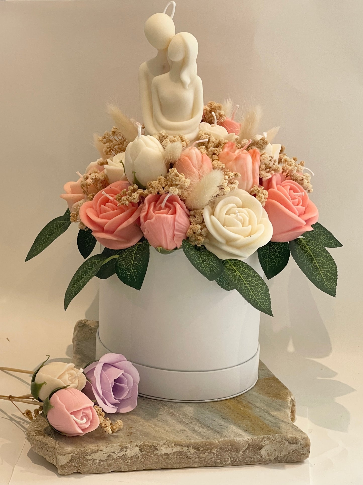 Bouquet de Bougies Sculptées – Amour Éternel. (personnalisable)
