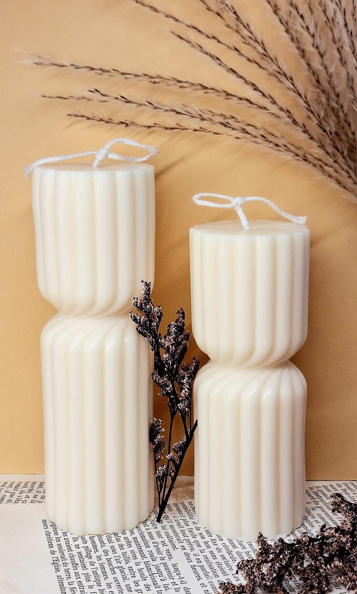 Bougie torsadée parfumée – Petit, Grand ou en Set | Cire végétale de colza