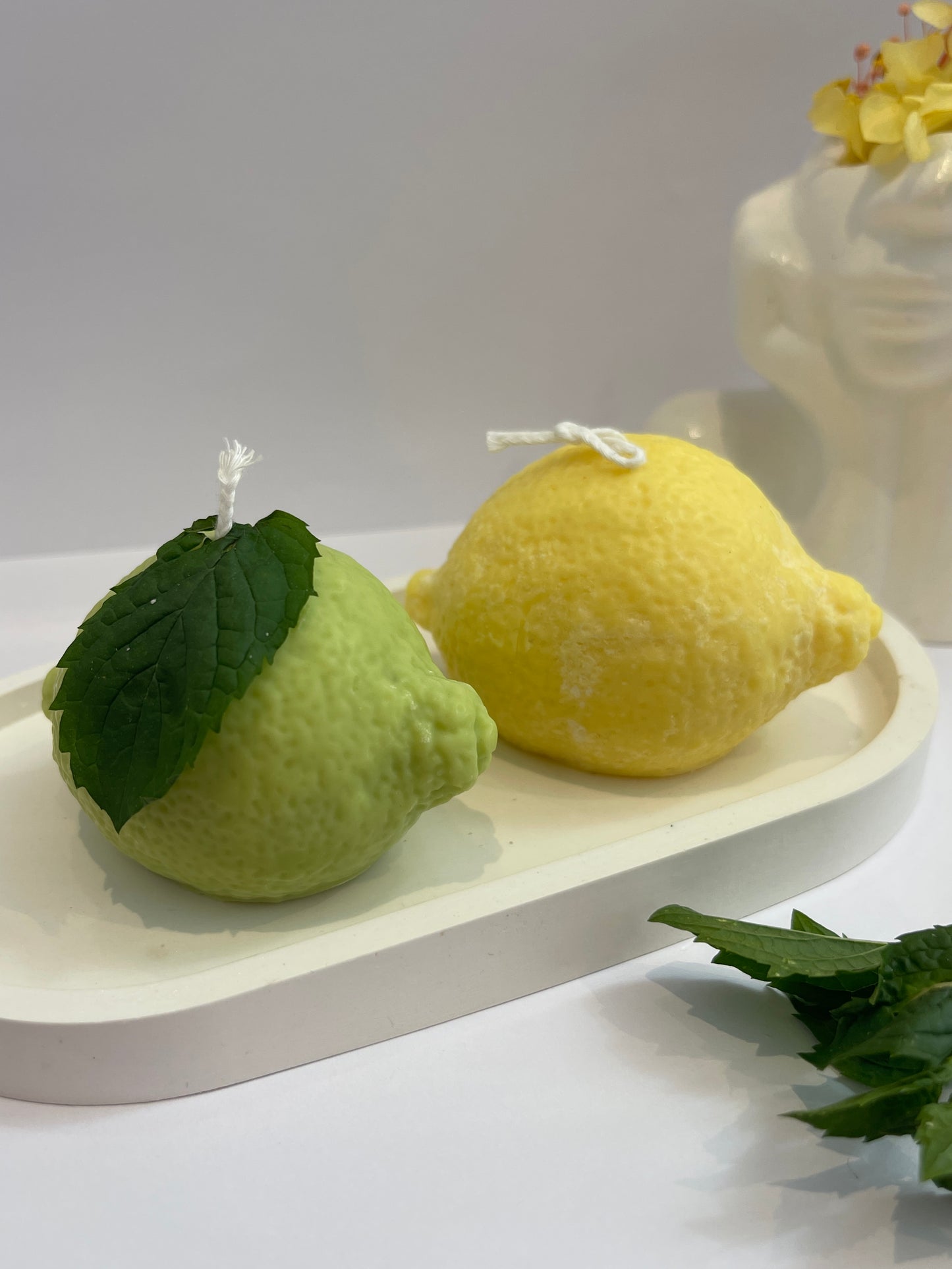 Bougie Citron – Sculptée à la main 🍋