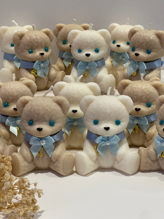 Bougie ourson personnalisable – Modèle Gaston – Cadeau pour bébé ou événement