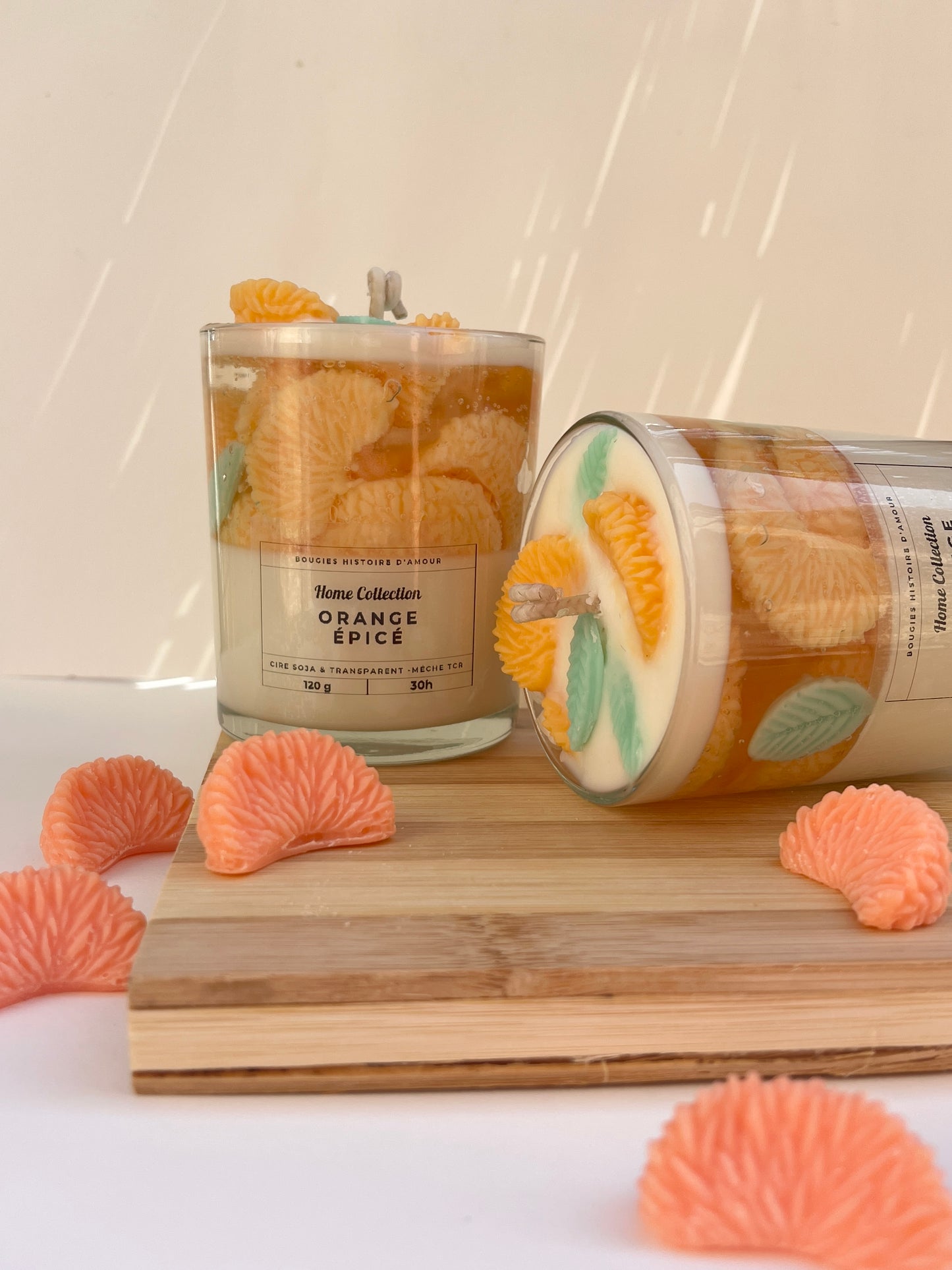Bougie parfumée artisanale – Orange Épicé