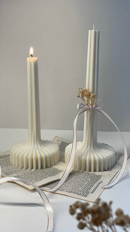 détail bougie sculpturale colonne fait main