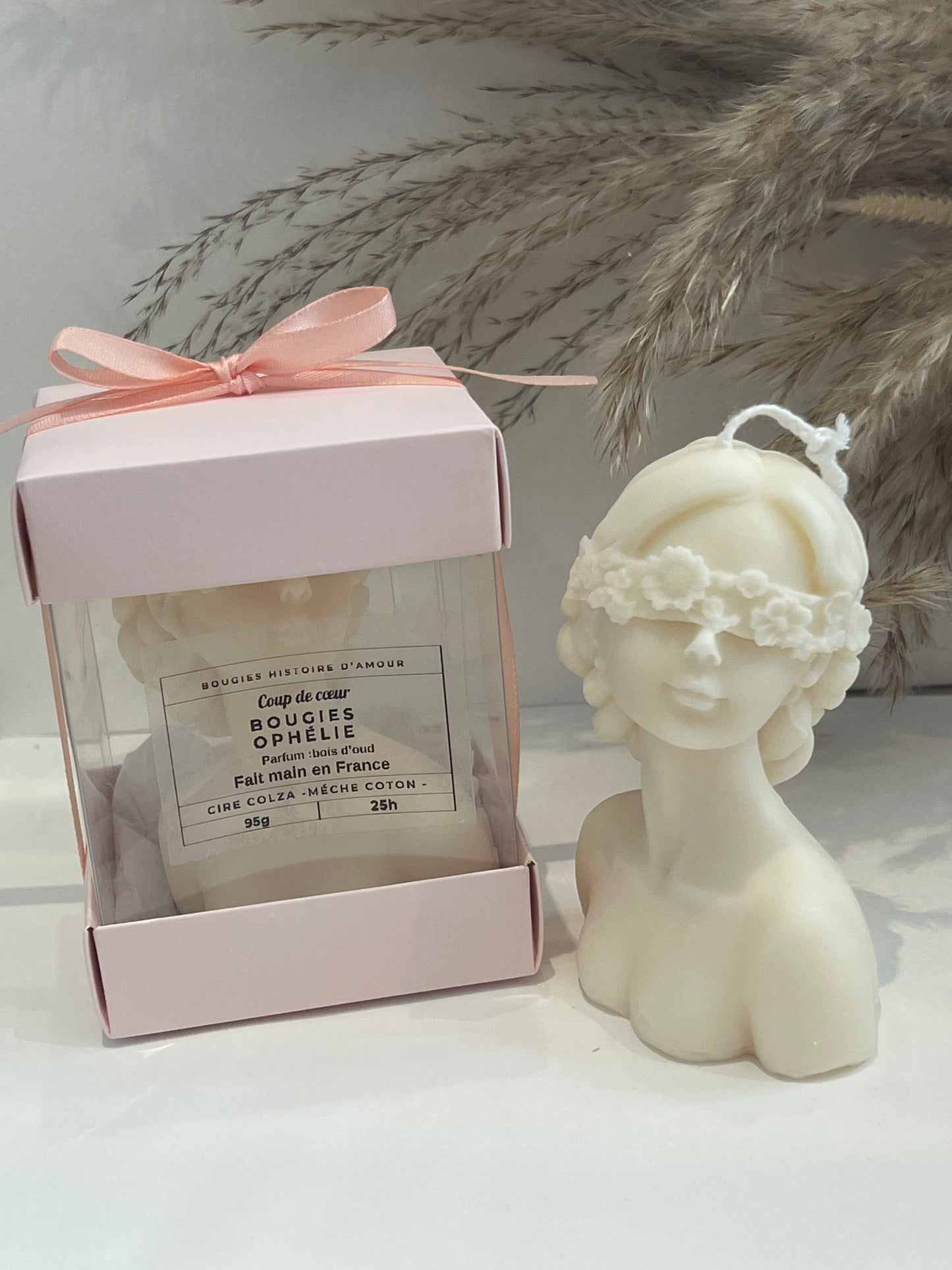 Bougie bust féminin – Ophélie (95 g)