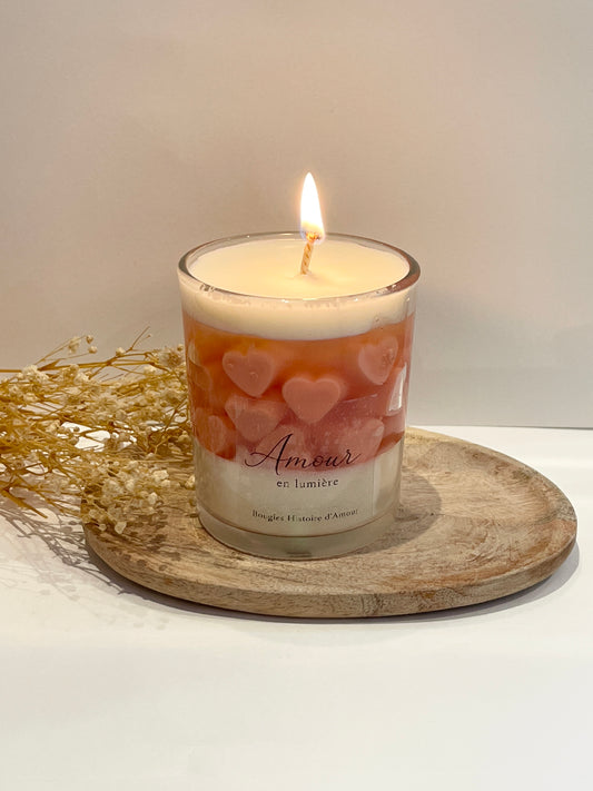 bougie artisanale parfumée allumée en cire de soja