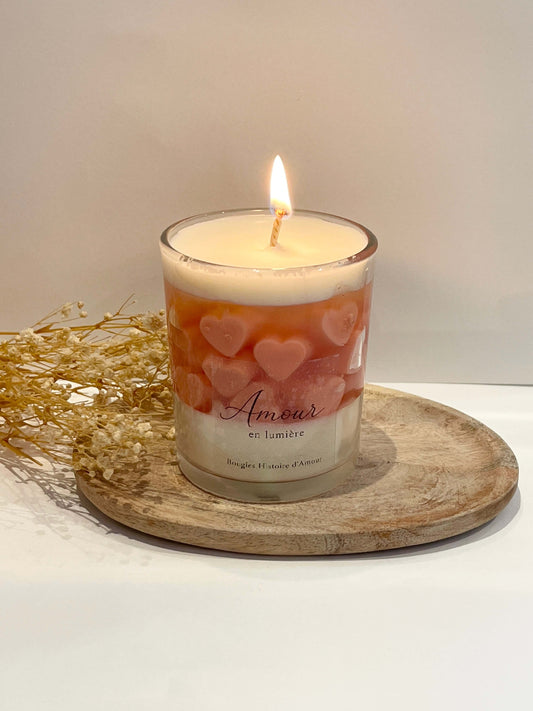 bougie artisanale parfumée allumée en cire de soja