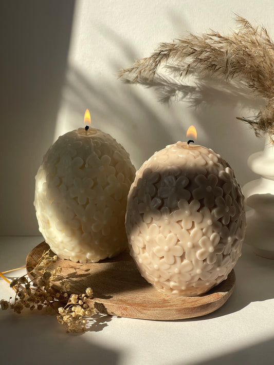 Bougie décorative Œuf Floral – Édition Pâques