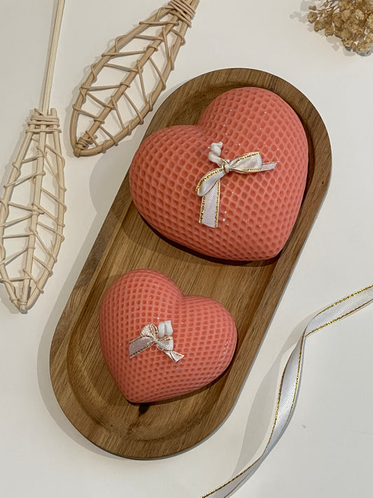 bougies en forme de cœur artisanales décoratives