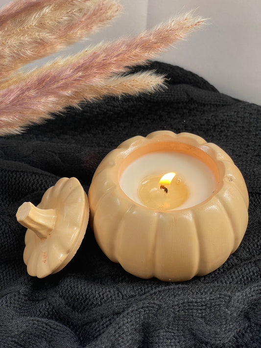 Bougie Citrouille avec Couvercle – Automne Cocooning
