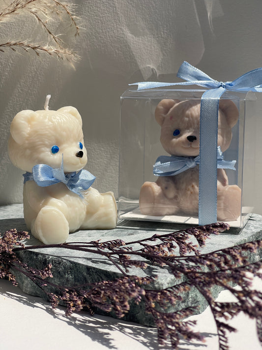 Bougie ourson personnalisable – Modèle Gaston – Cadeau pour bébé ou événement