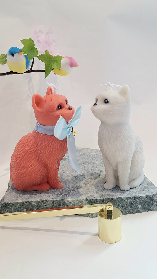 Bougie décorative - Petit Chat Élégant | Fait main en cire de colza