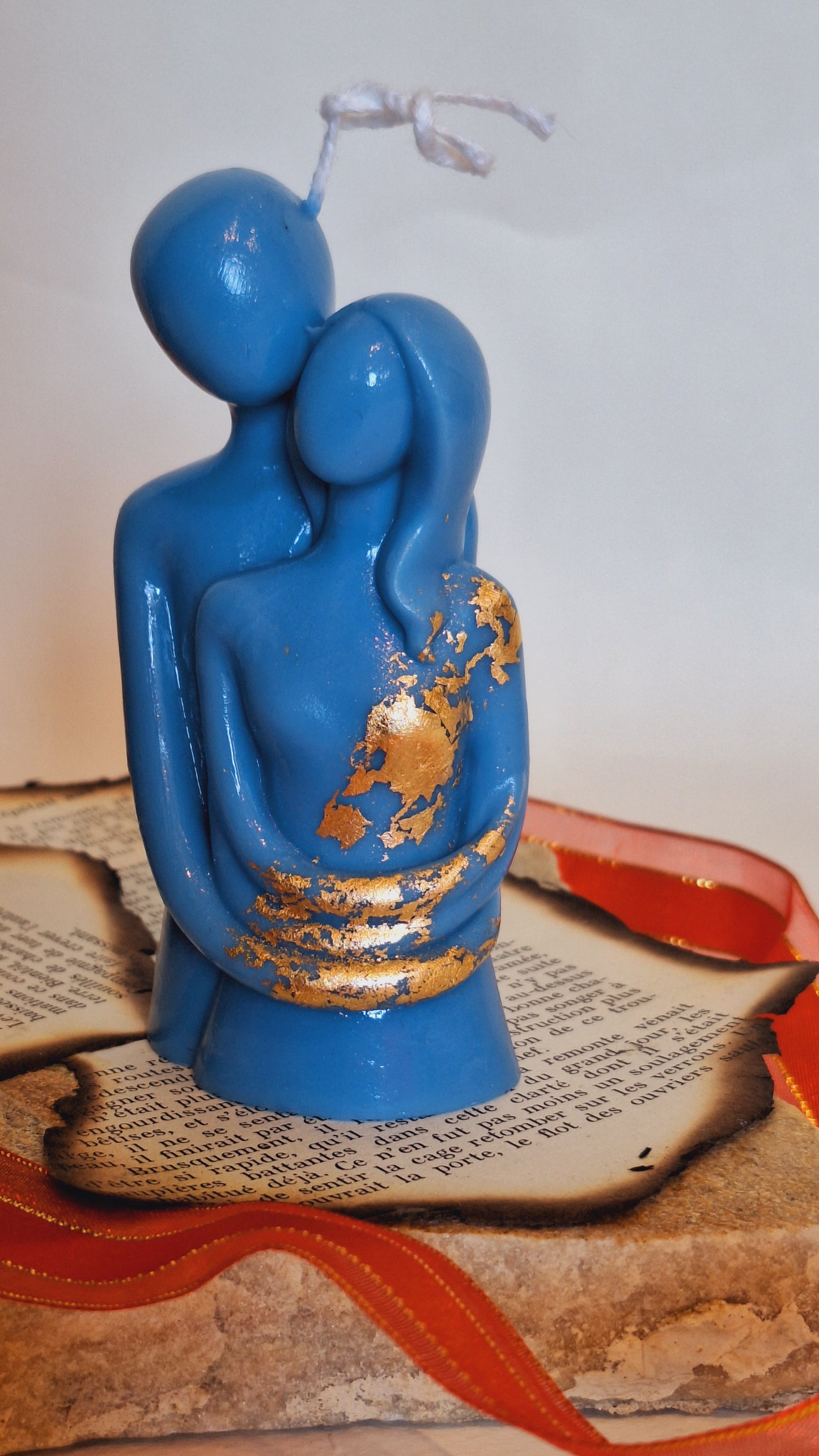 Bougie décorative couple – Cadeau artisanal en cire végétale