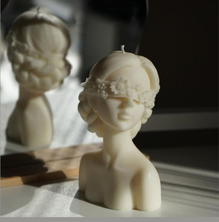 Bougie décorative bust féminin ,artisanale