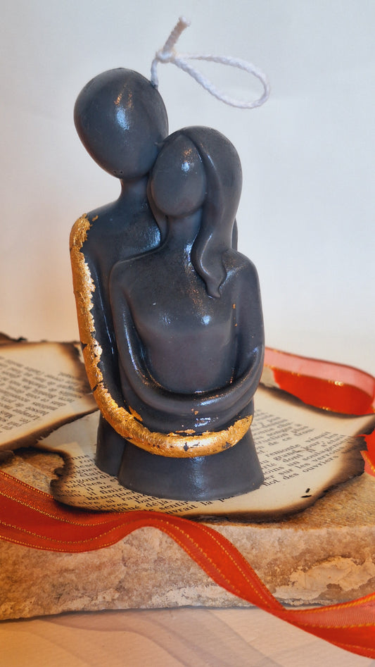 Bougie décorative couple – Cadeau artisanal en cire végétale
