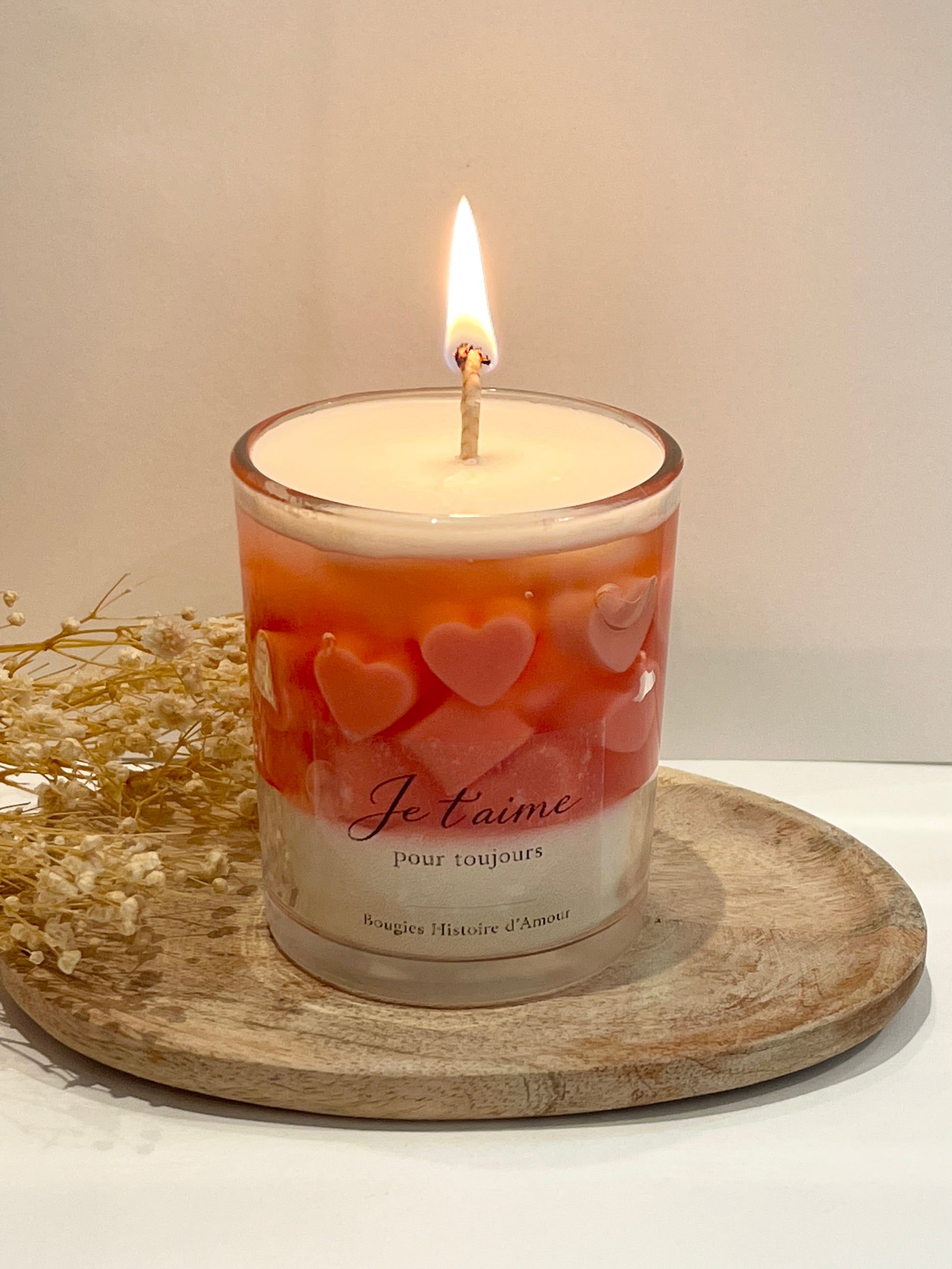 détail bougie artisanale en cire de soja