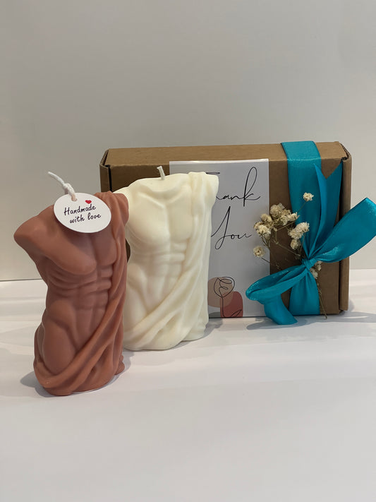 Madame & Monsieur – Duo de bougies décoratives artisanales en cire végétale, cadeau couple