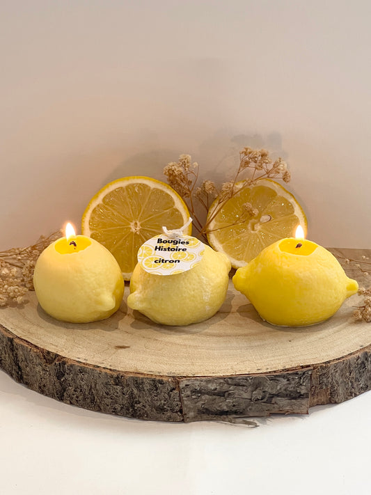 Bougie Citron – Sculptée à la main 🍋