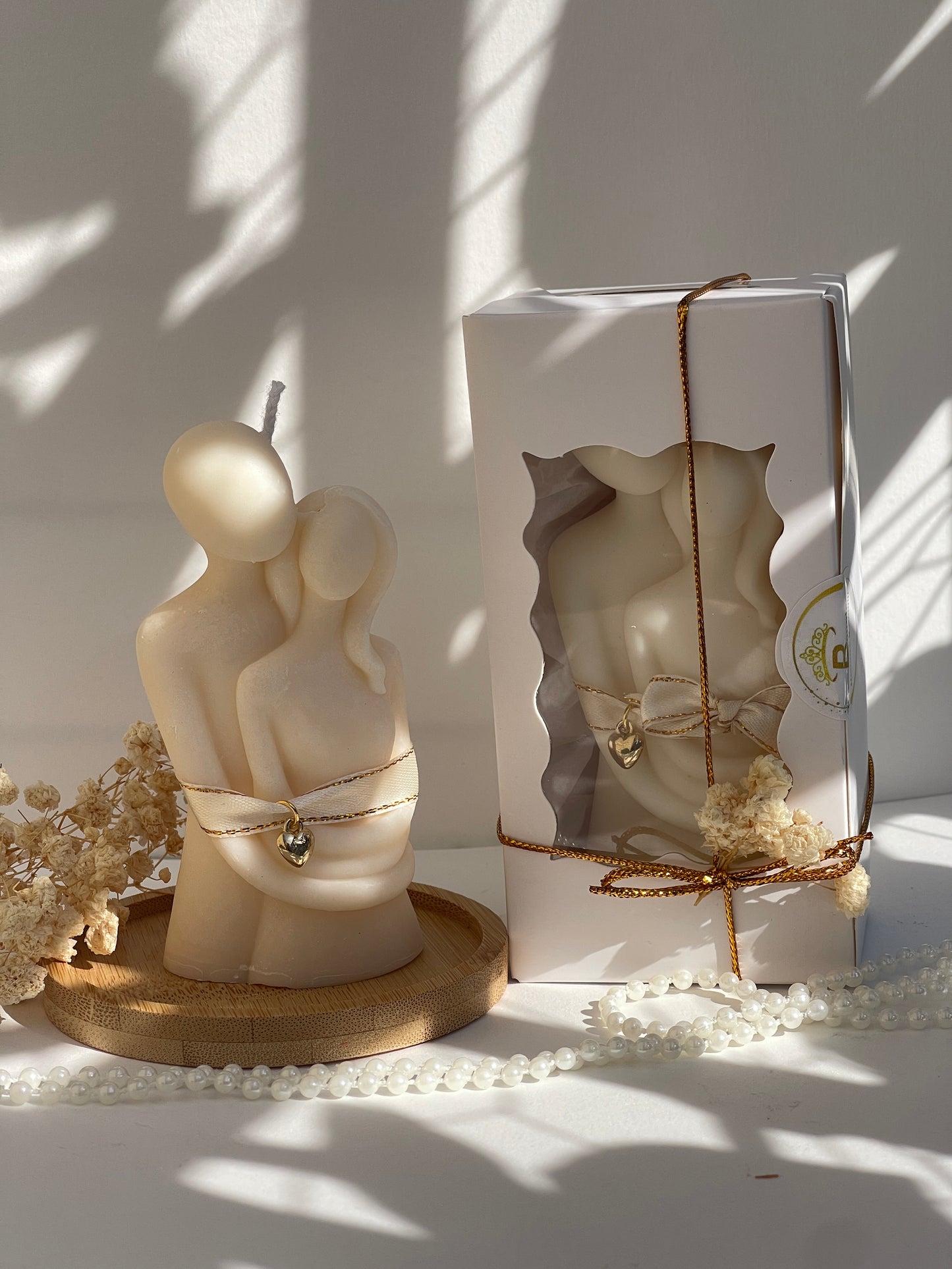 Bougie Couple Amour - Sculpture décorative en cire de soja