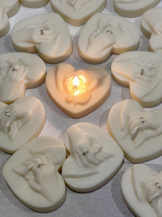 Bougie cœur personnalisée – Cadeau baptême, mariage ou communion