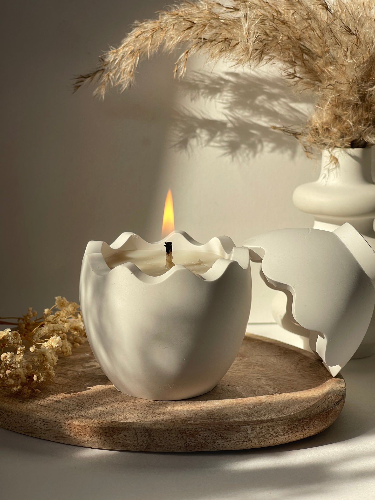 🐣 Bougie œuf en pot Jesmonite – Édition Pâques