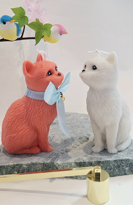 Bougie décorative - Petit Chat Élégant | Fait main en cire de colza