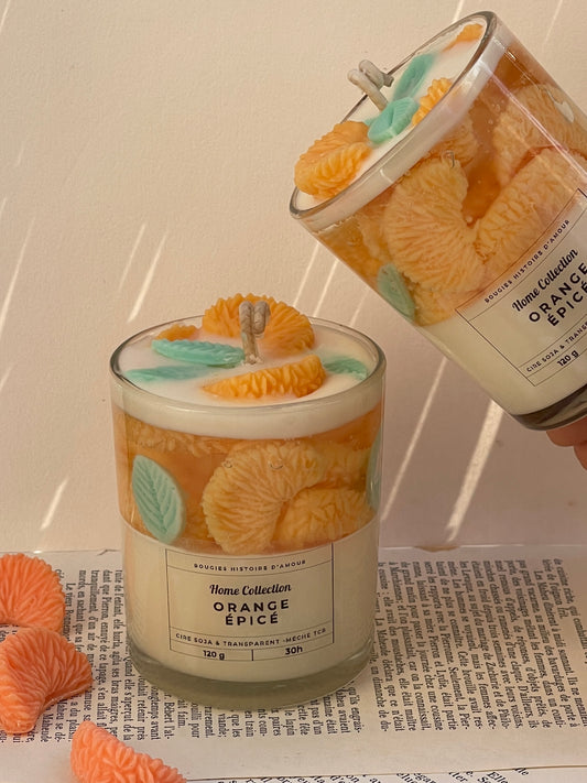 Bougie parfumée artisanale – Orange Épicé