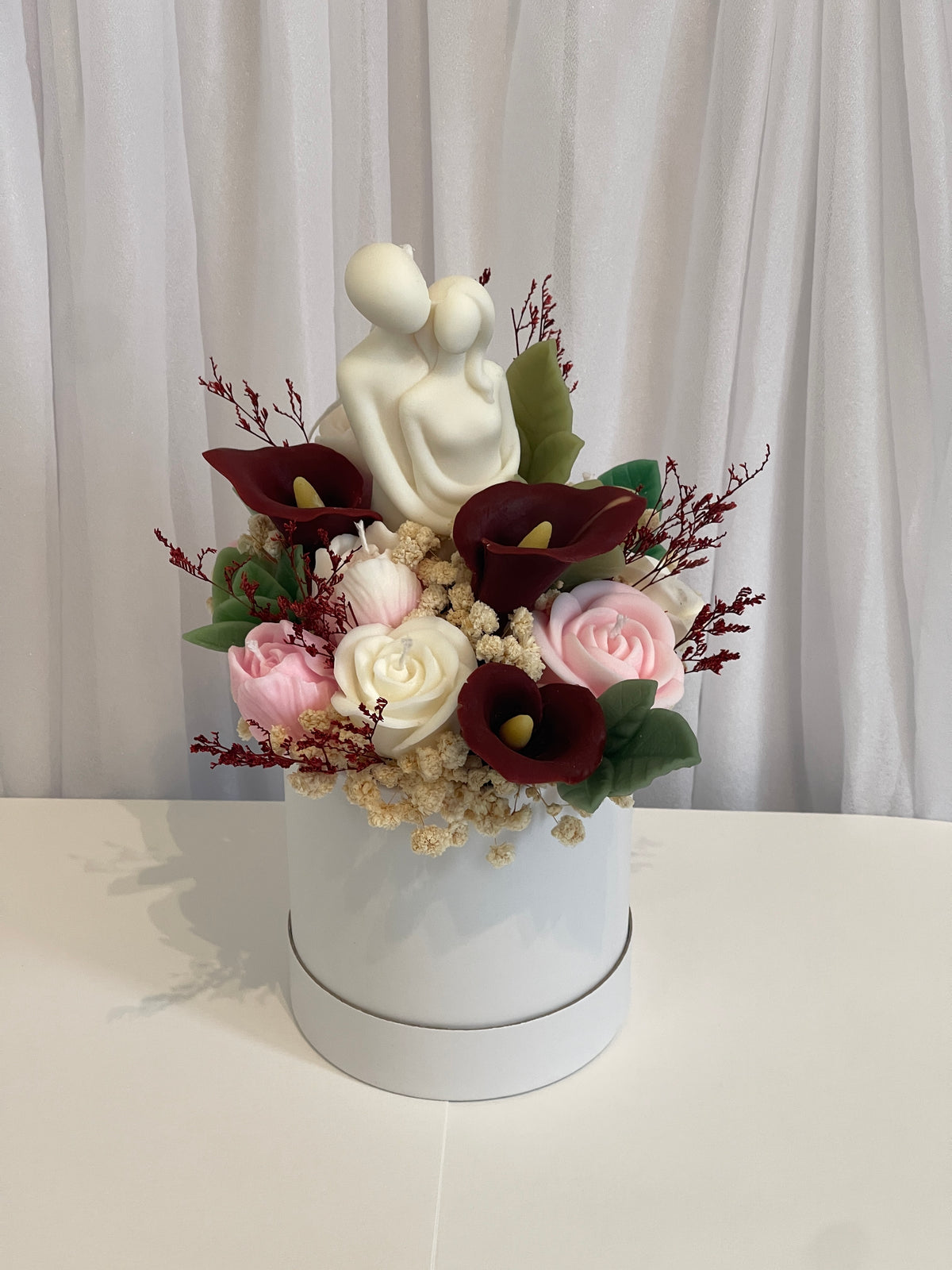 Notre Histoire en Fleurs – Bouquet de bougies sculptées