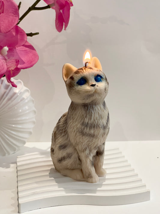 Bougie décorative - Petit Chat Élégant | Fait main en cire de colza