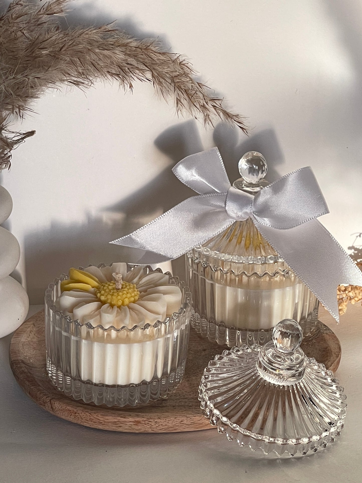 Bougie Marguerite en Pot de Verre – Cadeau Élégant ou Souvenir Invités