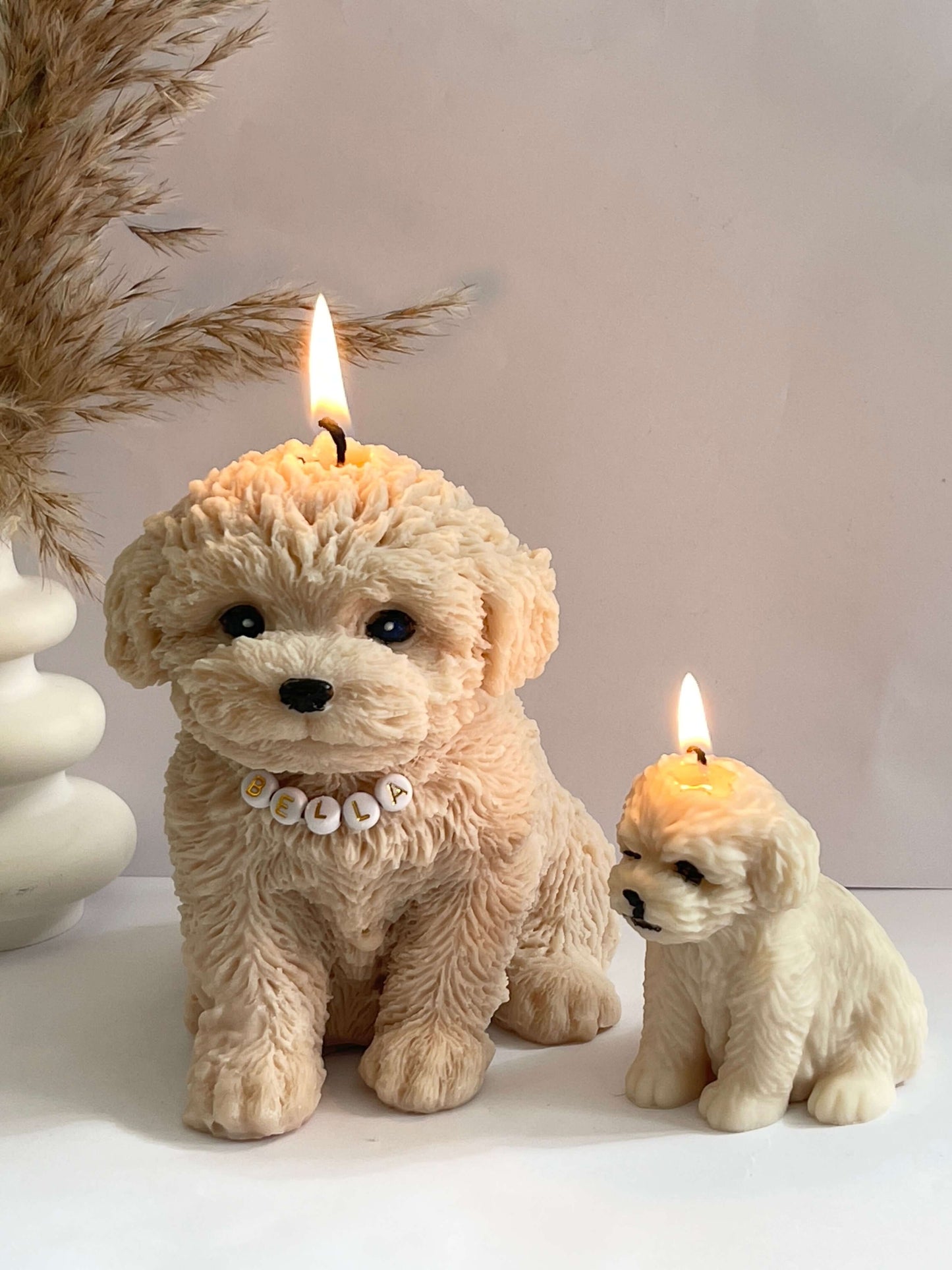 Bougie Bichon Grand et petit Personnalisée Cadeau Unique