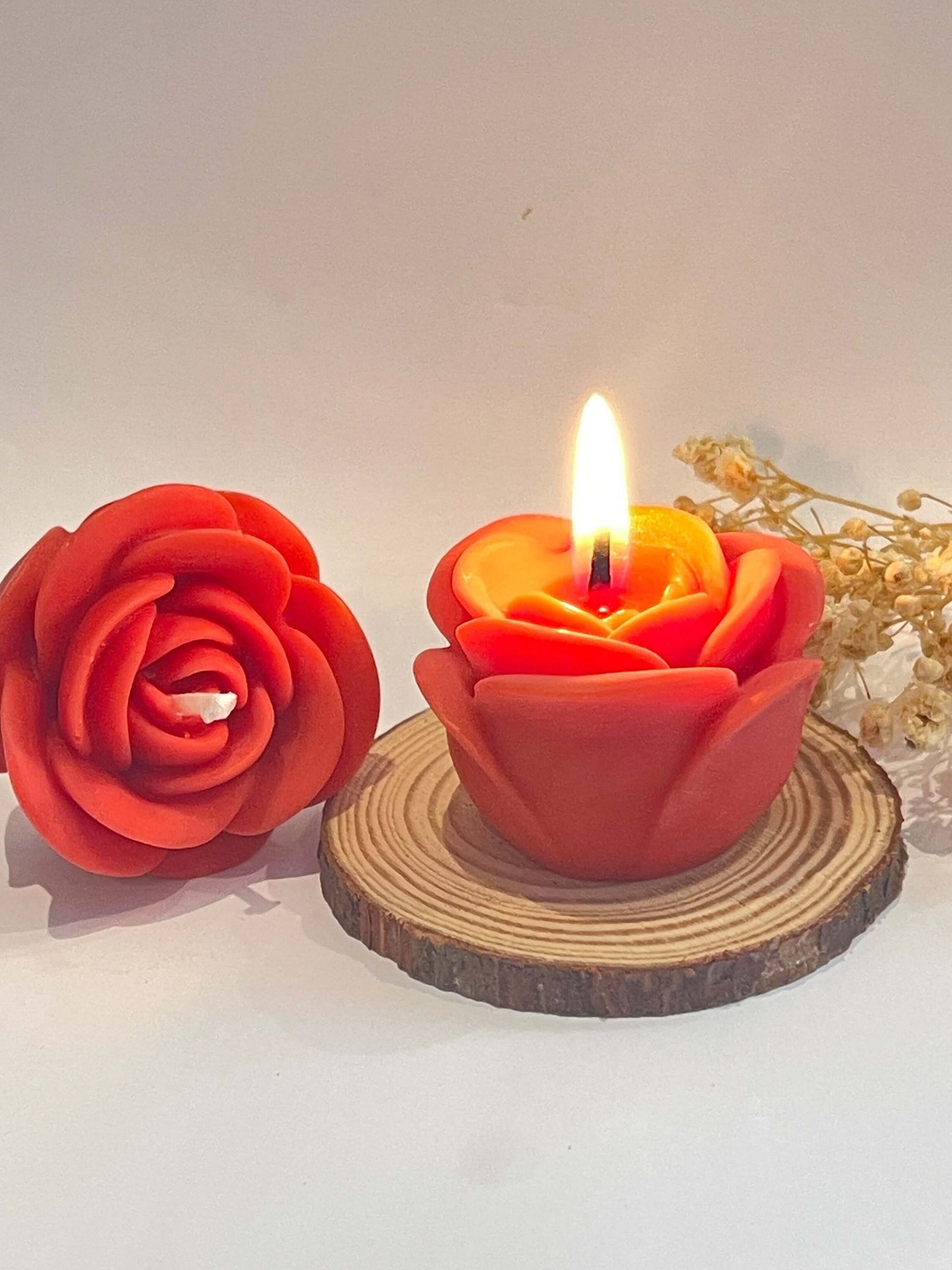 Bougie Rose personnalisée – Cadeau invités mariage, baptême ou événement