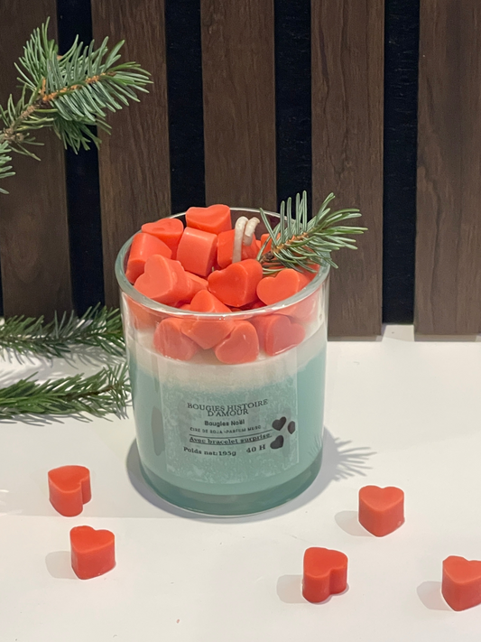 Bougie de Noël en verre – Avec bracelet surprise