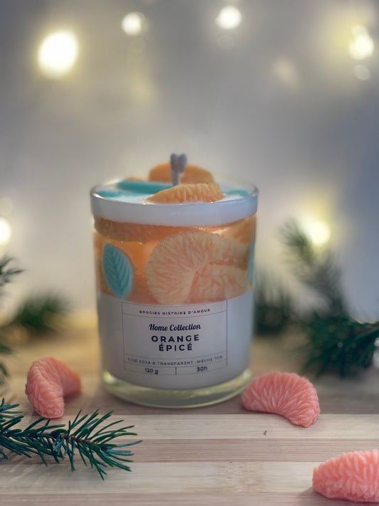 Bougie parfumée artisanale – Orange Épicé