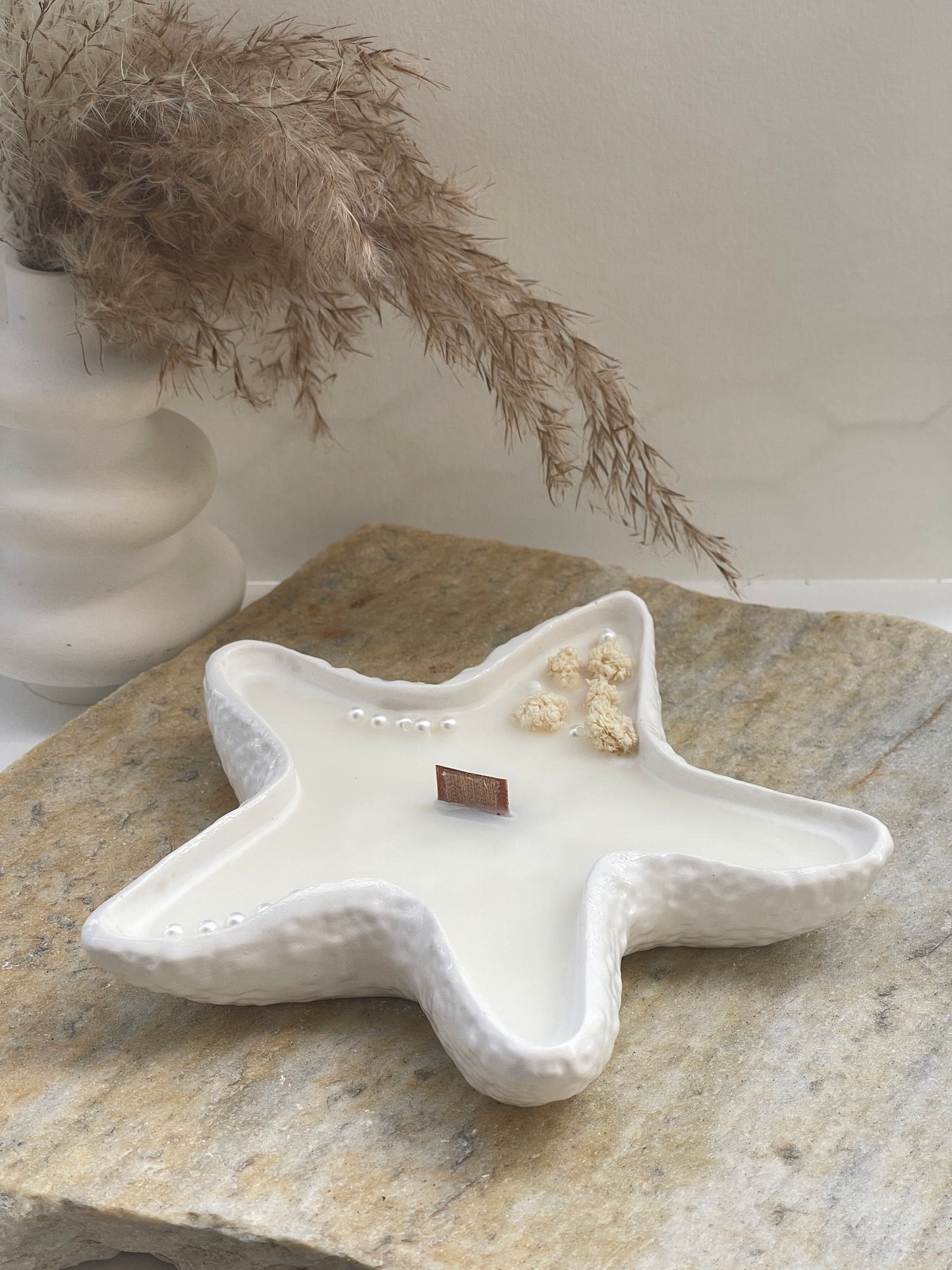 Bougie Étoile de Mer en Jesmonite – Collection Évasion Marine