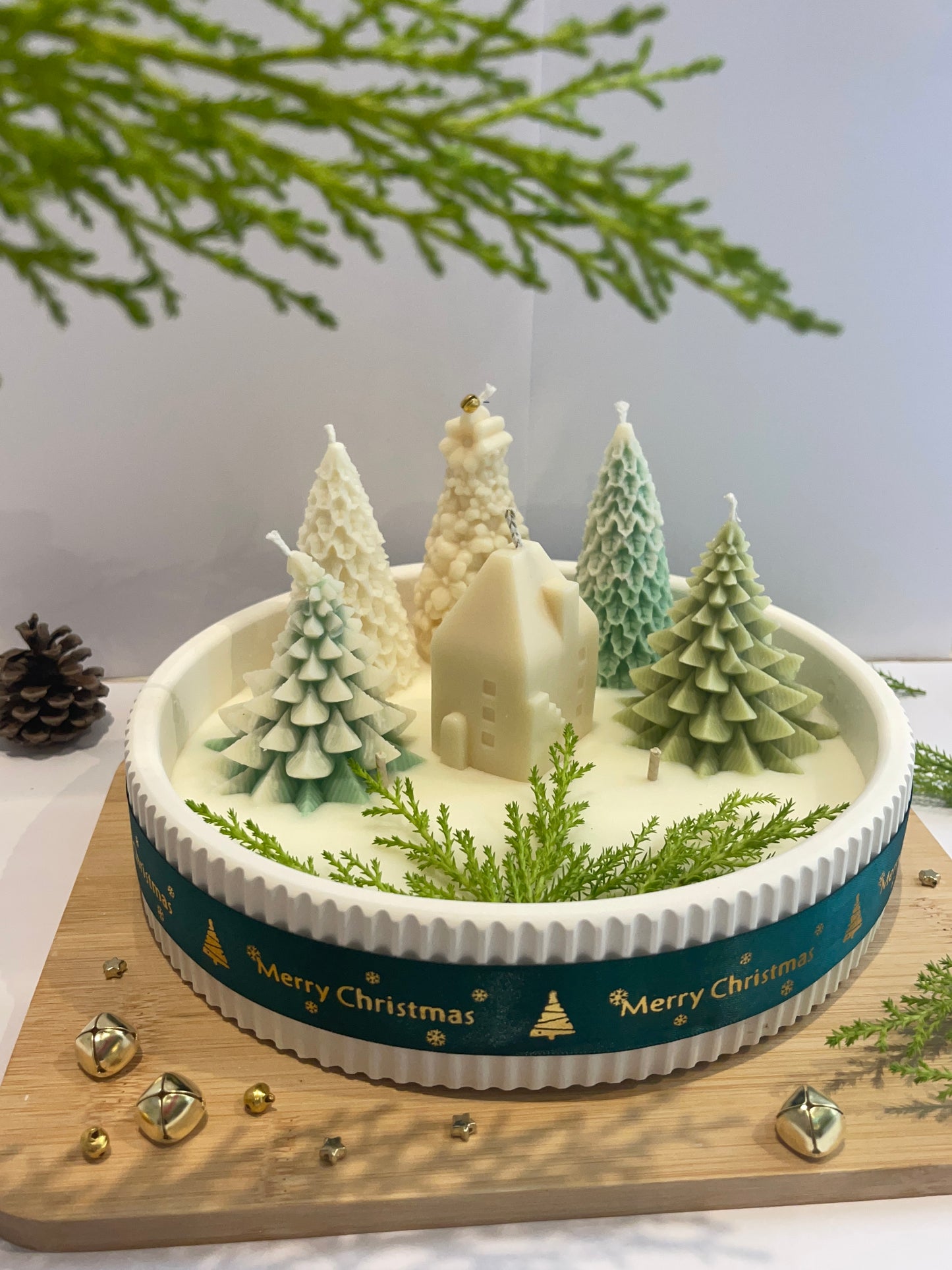 Bougie de Noël artisanale Forêt de Lumière – Bougies Histoire d’Amour