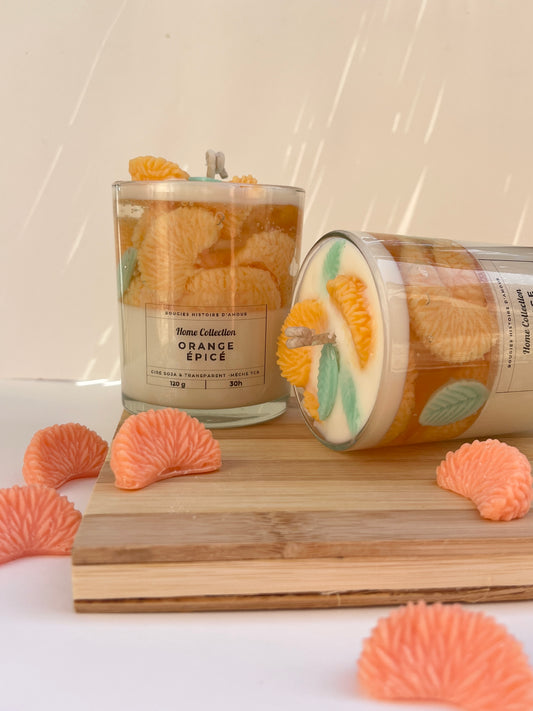 Bougie parfumée artisanale – Orange Épicé
