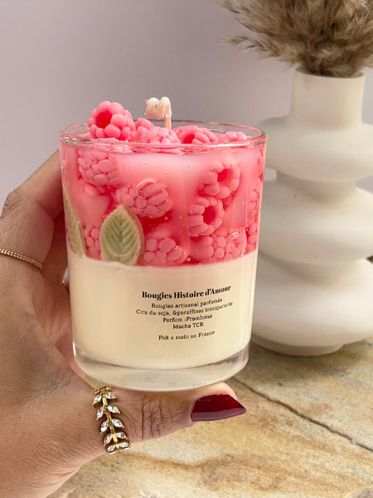 Bougie parfumée artisanale – Framboise Gourmande