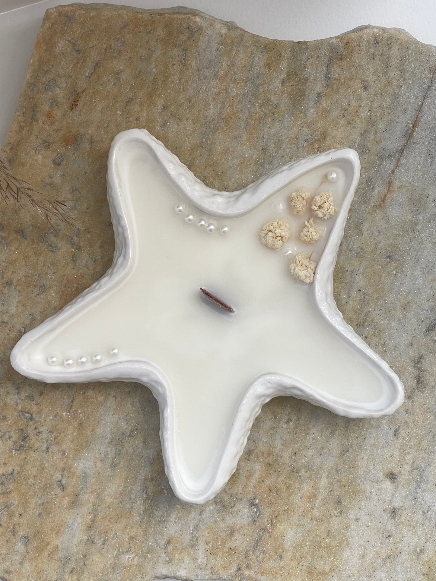 Bougie Étoile de Mer en Jesmonite – Collection Évasion Marine