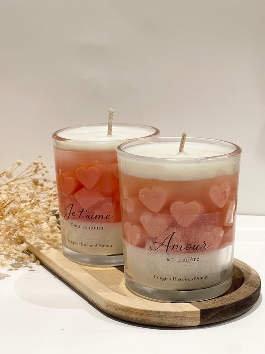 bougie artisanale en cire de soja avec message personnalisé