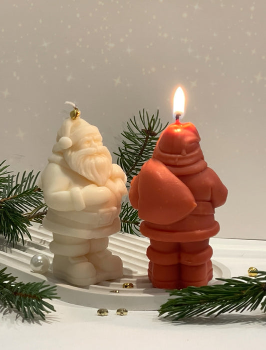 Bougie Père Noël – cire de colza, parfum au choix