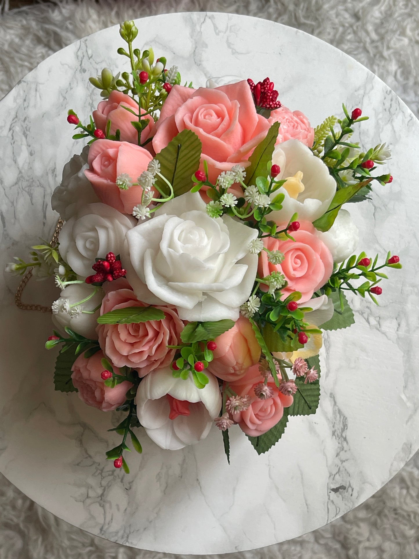 fleurs décoratives en savon parfumé fait main