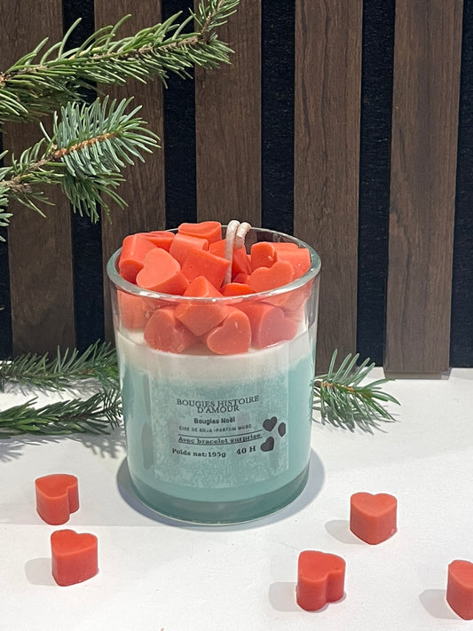 Bougie de Noël en verre – Avec bracelet surprise