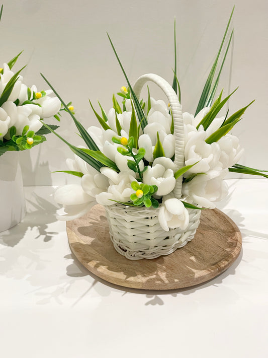 panier décoratif de perce-neige en savon fait main