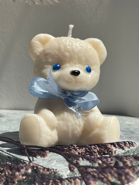 Bougie ourson personnalisable – Modèle Gaston – Cadeau pour bébé ou événement