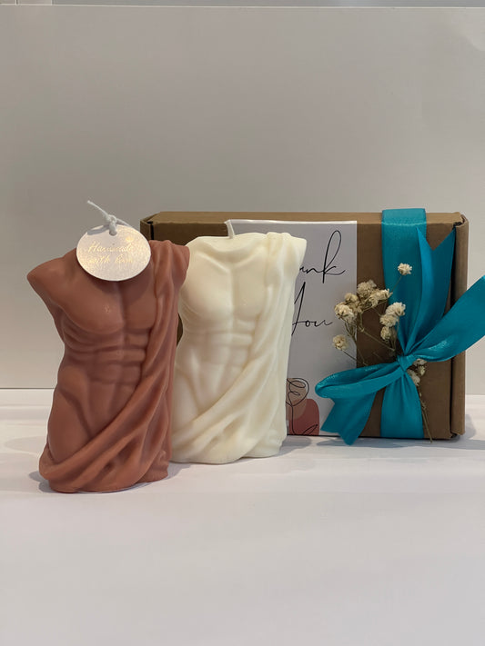 Bougie bust masculin - Élégance brute en cire naturelle